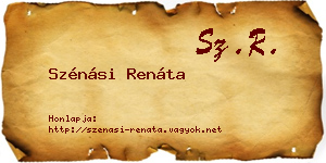 Szénási Renáta névjegykártya